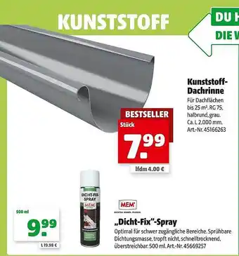 Hagebau Kunststoff-dachrinne oder „dicht-fix“-spray Angebot