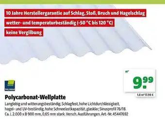 Hagebau Palram polycarbonat-wellplatte Angebot