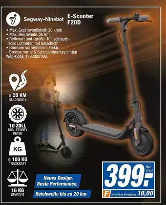 HEM Expert Segway-ninebot e-scooter f20d Angebot