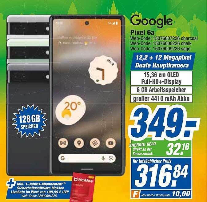 Google pixel 6a Angebot bei HEM Expert