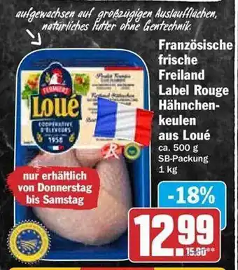 Hit Französische frische freiland label rouge hähnchenkeulen aus loué Angebot