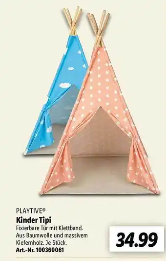 Lidl Playtive kinder tipi Angebot