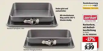 Lidl Zenker kuchenform, mit antihaftbeschichtung Angebot
