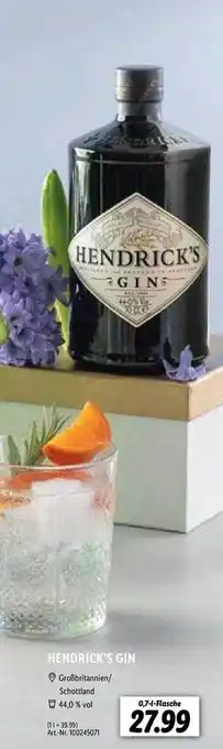 Lidl Hendrick's gin Angebot