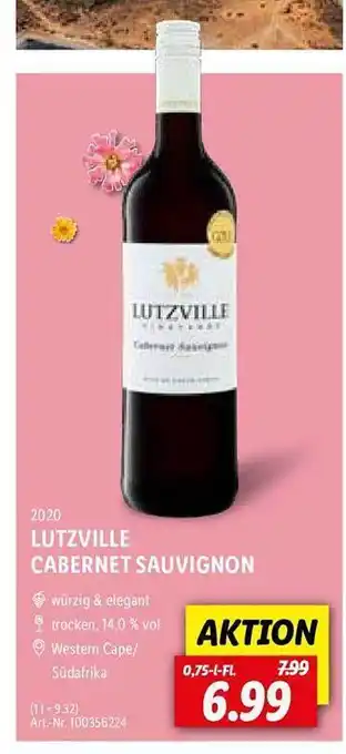 Lidl 2020 lutzville cabernet sauvignon Angebot