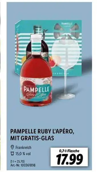 Lidl Pampelle ruby l'apéro, mit gratis-glas Angebot