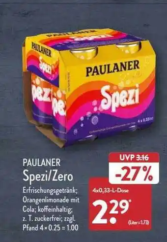 Aldi Nord Paulaner spezi oder zero Angebot