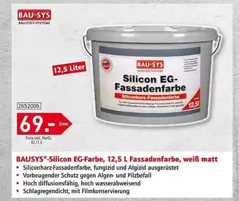 Bauking Bausys -silicon eg-farbe, 12,5 l fassadenfarbe, weiß matt Angebot