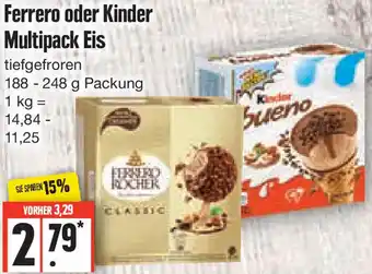 Edeka Ferrero oder Kinder Multipack Eis 188-284 g Packung Angebot