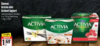 Edeka Danone Activia oder Actimel Joghurt 4x115 g Packung Angebot