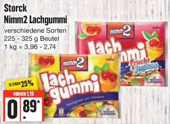 Edeka Storck Nimm2 Lachgummi 225-325 g Beutel Angebot