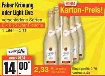 Edeka Faber Krönung oder Light Live 6x0,75 Liter Flasche Angebot