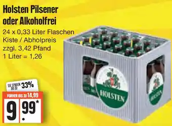 Edeka Holsten Pilsener oder Alkoholfrei 24x0,33 Liter Flaschen Angebot