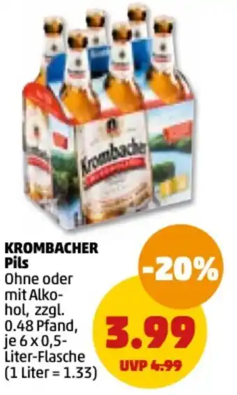 PENNY Krombacher Pils 6*500 ml Angebot