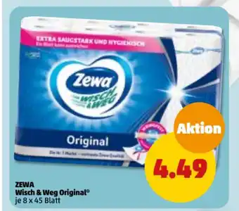 PENNY Zewa Wisch & Weg Original 8*45 Blatt Angebot