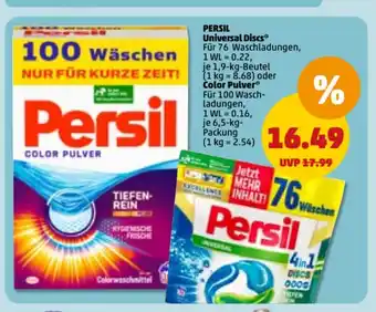 PENNY Persil Universal Discs o. Color Pulver 1,9/6,5 kg Angebot