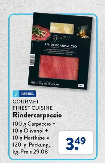 Aldi Süd Gourmet finest cuisine rindercarpaccio Angebot