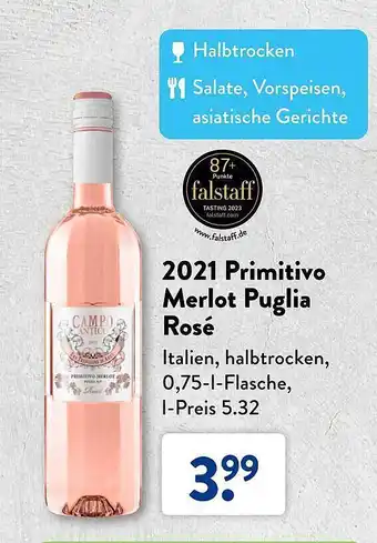 Aldi Süd 2021 primitivo merlot puglia rosé Angebot