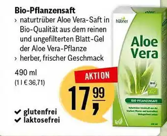 Reformhaus Bacher Bio-pflanzensaft hübner Angebot