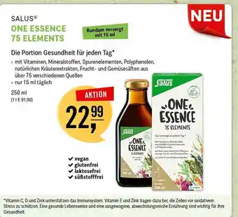 Reformhaus Bacher Salus one essence 75 elements Angebot