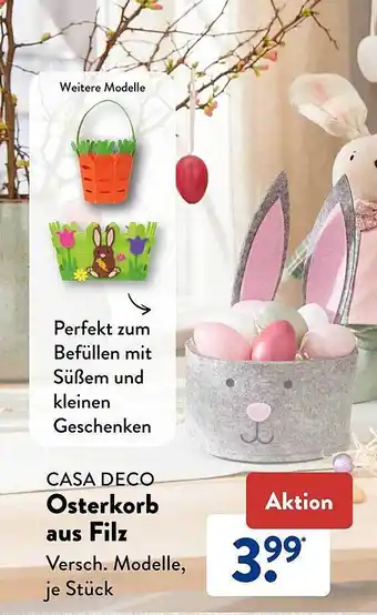 Aldi Süd Casa deco osterkorb aus filz Angebot