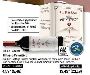 METRO Il passo primitivo Angebot