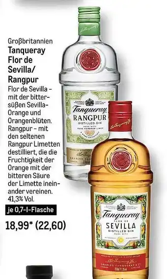 METRO Tanqueray flor de sevilla oder rangpur Angebot