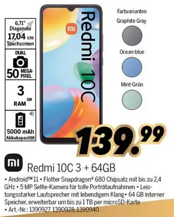 MEDIMAX Xiaomi Redmi 10C 3+64 GB Angebot