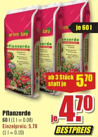 B1 Discount Baumarkt Pflanzerde 60 L Angebot