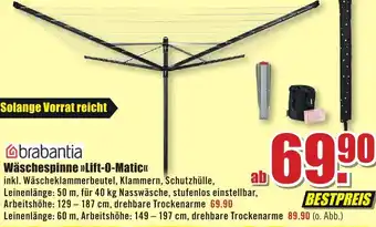 B1 Discount Baumarkt Brabantia Wäschespinne Lift-O-Matic Angebot