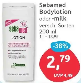 Budni Sebamed Bodylotion oder milk 200 ml Angebot