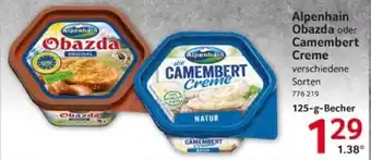 Selgros Alpenhain Obazda oder Camembert Creme 125 g Becher Angebot