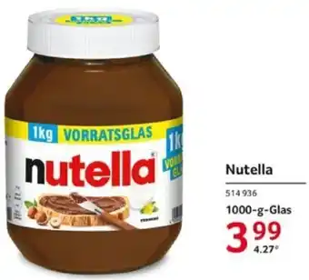 Selgros Nutella 1000 g Glas Angebot