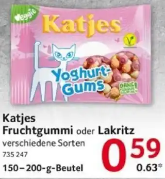 Selgros Katjes Fruchtgummi oder Lakritz 150-200 g Beutel Angebot