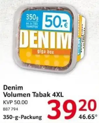 Selgros Denim Volumen Tabak 4XL 350 g Packung Angebot