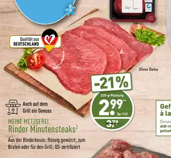 Aldi Nord Meine Metzgerei Rinder Minutensteaks 320g Angebot