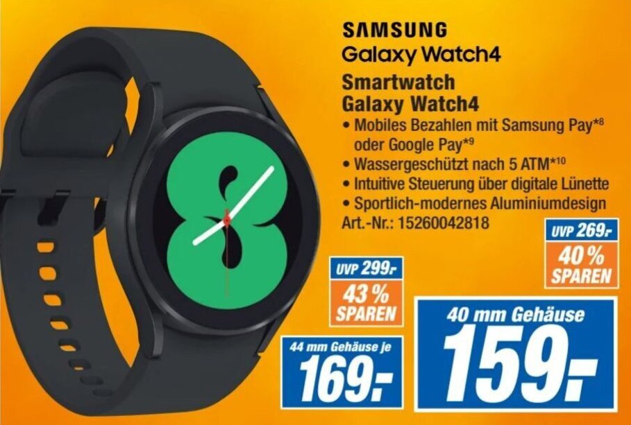 Samsung Smartwatch Galaxy Watch 4 Angebot bei Expert Technomarkt