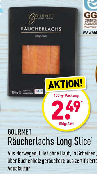 Aldi Nord Gourmet Räucherlachs Long Slice 100g Angebot