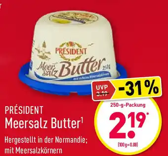 Aldi Nord Président Meersalz Butter 250g Angebot