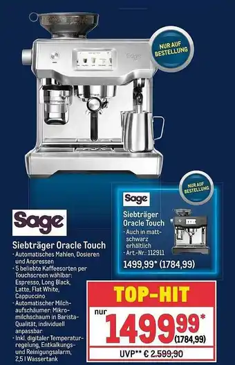 METRO Sage siegträger oracle touch Angebot