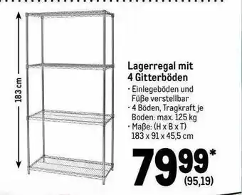 METRO Lagerregal mit 4 gitterböden Angebot