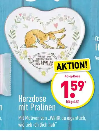 Aldi Nord Herzdose mit Pralinen 45g Angebot