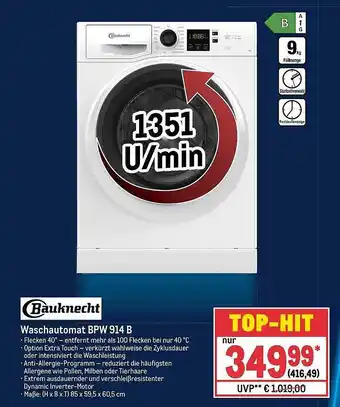 METRO Bauknecht waschautomat bpw914b Angebot