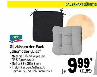 METRO Aro sitzkissen 4er pack „susi“ oder „lisa“ Angebot