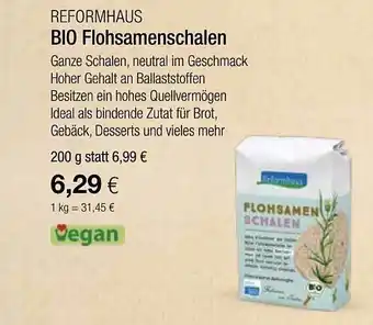 Vitalia Reformhaus bio flohsamenschalen Angebot