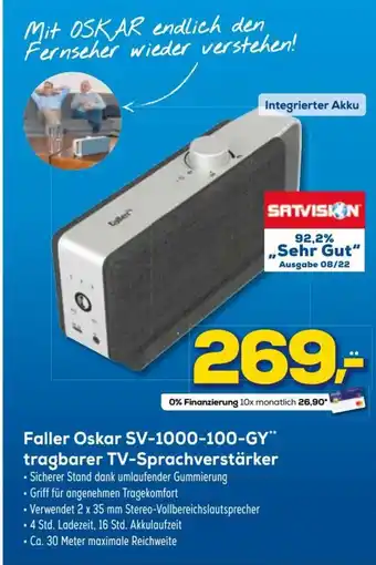 Euronics XXL Faller Tragbarer TV-Sprachverstarker OSKAR | SV-1000-100-GY Angebot