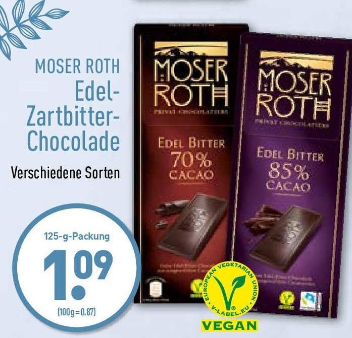 Moser Roth Edel-Zartbitter-Schokolade – YDWZQK