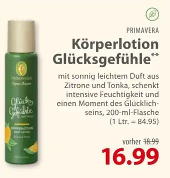 basic Primavera Korperlotion Glucksgefuhle 200ml Angebot