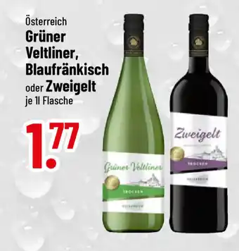 trinkgut Gruner Veltliner o. Blaufrankisch o. Zweigelt 1L Angebot