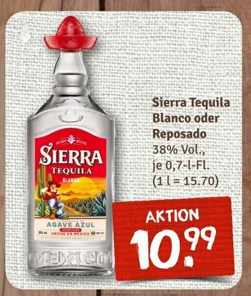 Sierra Tequila Blanco o. Reposado 700ml Angebot bei nahkauf